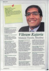Travel trade feature on Vikram Kajaria